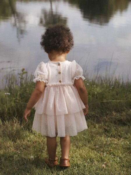 LIL ATELIER FRILLA SS LOOSE TULLE DRESS LIL- Tyllkjole,Peach Blush 68-86