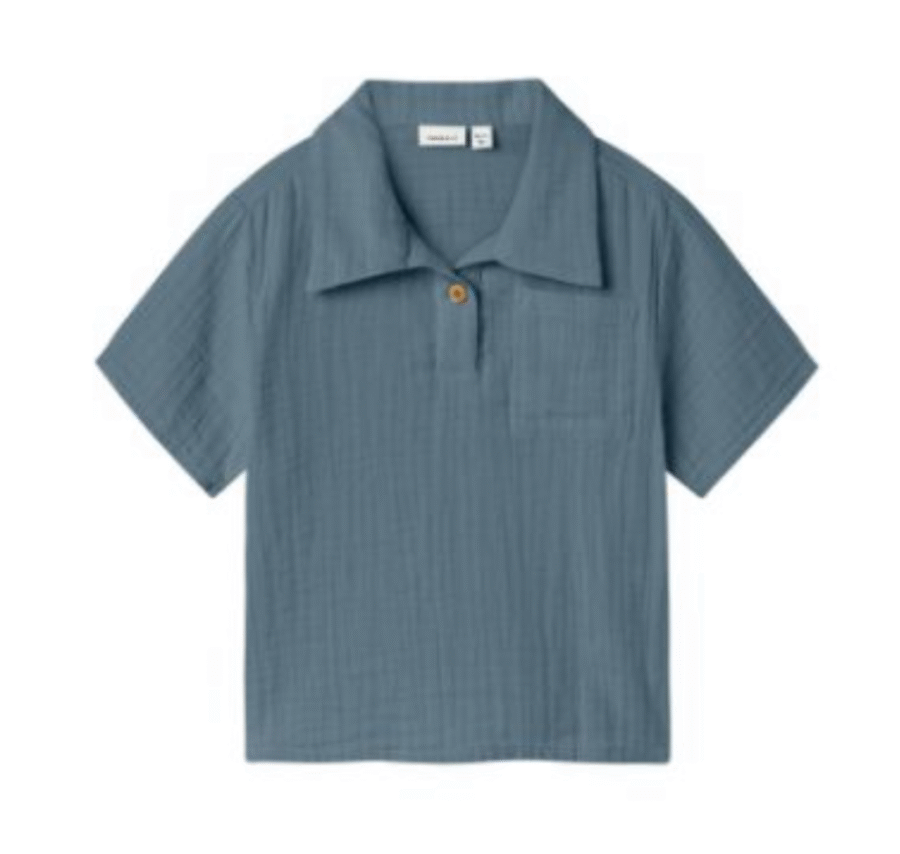 Name It HEFIN NREG SS SHIRT- Kortermet Skjorte, Blue Mirage