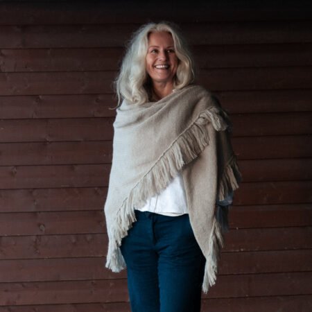Rosenvinge ELLEN stort mykt strikket sjal - beige
