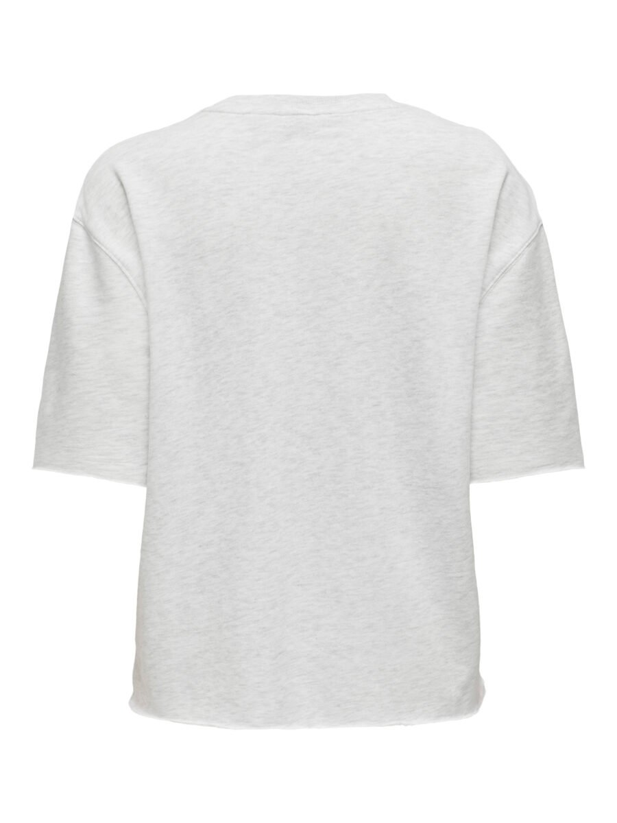 JDY VIOLA S/S O NECK SWEAT JRS, T-skjorte, Oatmeal Melange/Lysegrå - Bilde 2