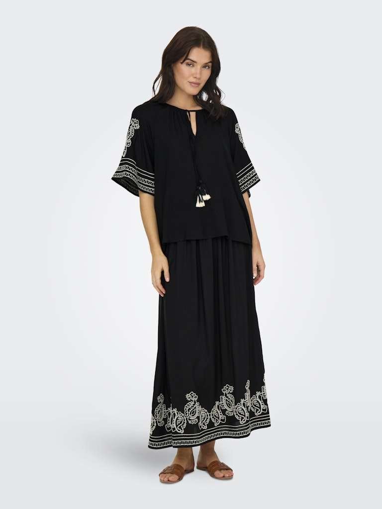 JDY RISSO LIFE BIANCA L/S TOP, Bluse, Black W. TAPIOCA EMBROIDERY - Bilde 6