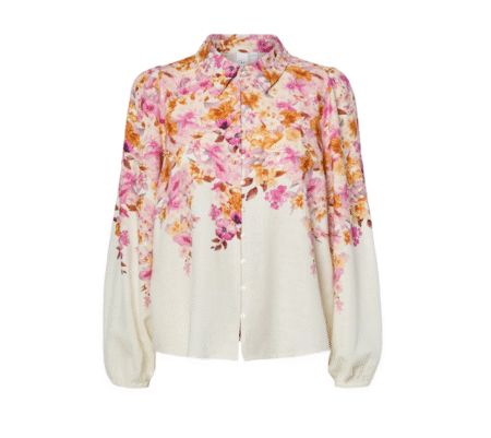 YAS, CLEO LS SHIRT - EX, Birch Cleo Print