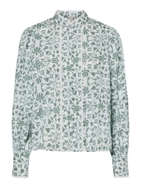 YAS VIPS LS SHIRT, Bluse, Iceberg Green Vips print