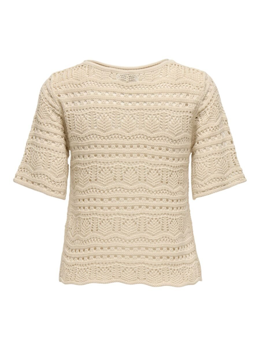 JDY SUN LAY 2/4 PULLOVER KNT, Heklet Genser Med 2/4 Arm, Tapioca - Bilde 6