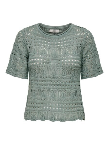 JDY SUN LAY 2/4 PULLOVER KNT, Heklet Genser Med 2/4 Arm, Chinois Grønn