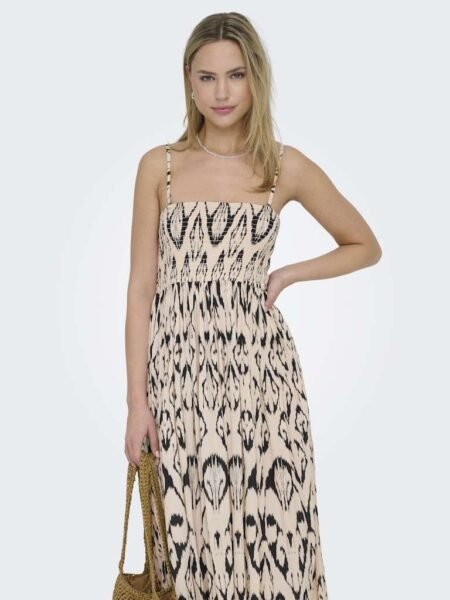 JDY BREE LIFE S/L 3IN1 SMOCK DRESS, Cement BLACK, 3 i 1-Kjole-skjørt