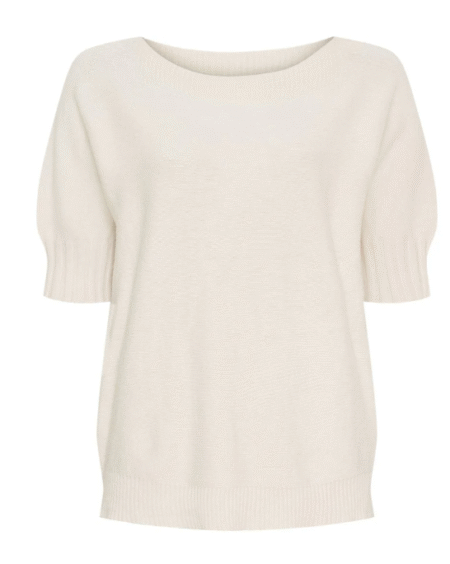 Mdc Costanza Knit- Kortermet Strikketopp I  Viskoseblanding, Beige