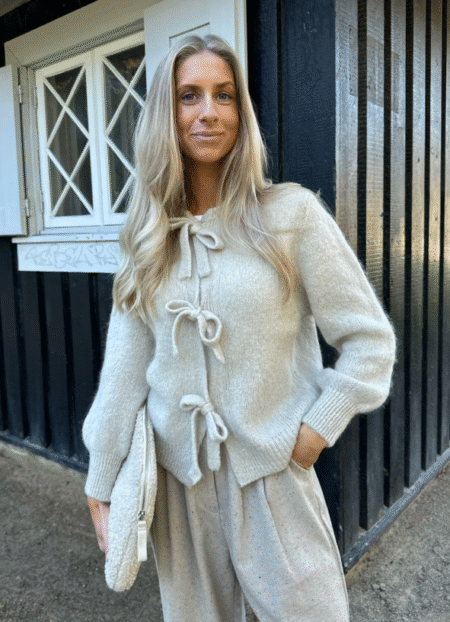 BY IC Bailey Bow Cardigan, Beige