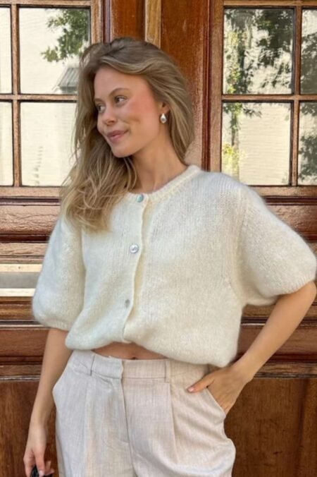 BY IC IdaIC SS Cardigan - White