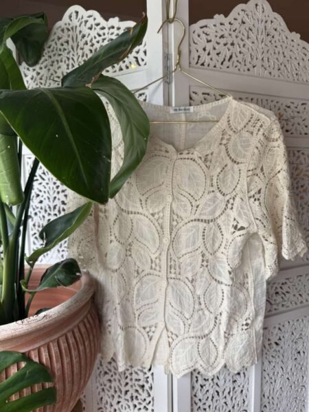 Copenhagen Luxe, Shirt lace SS, ONESIZE TOPP, White