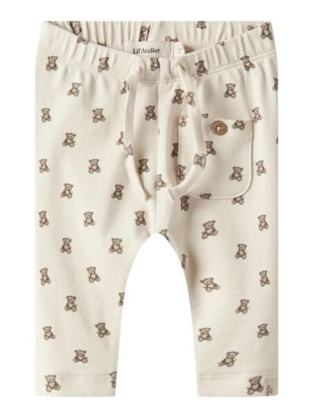 LIL ATELIER, GAYO ELI REG PANT, Bukse, Turtledove TEDDYBEAR