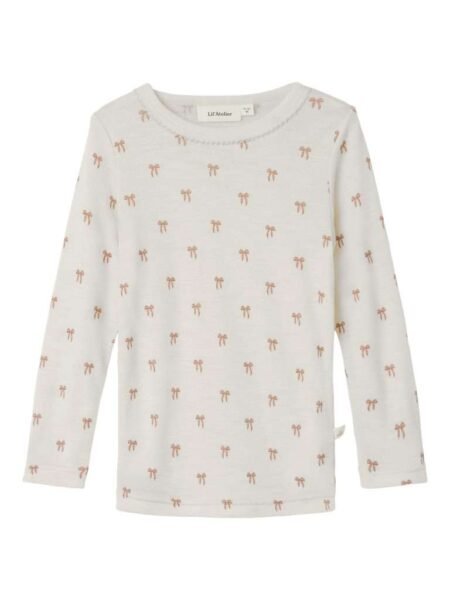 LIL ATELIER, NALU WO/MO Merinoull/ Modal, LS SLIM TOP LIL, GENSER, Turtledove MELANGE, SLØYFER