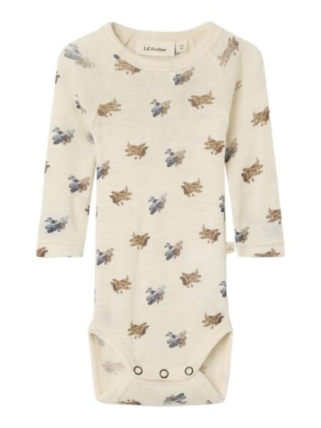 LIL ATELIER, NALU WO/MO Merinoull/ Modal, LS SLIM BODY LIL NOOS, Turtledove MELANGE, FLY