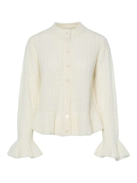 YAS NUMA LS KNIT CARDIGAN, Strikket cardigan, Ullblanding, Birch