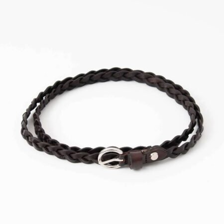 Rosenvinge, Smalt flettet belte i skinn - brun (726711)