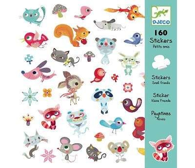 Djeco Klistremerker, Små venner, 160 stk, 4-7 år