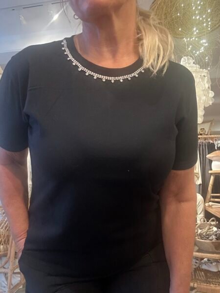 JDY KIRA S/S STONE TOP JRS, T-SKJORTE, Black STONE/Svart STEIN