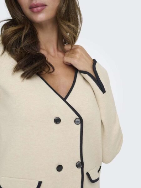 JDY PRIME LIFE CONTRAST L/S BLAZER KNT, CARDIGAN, Tapioca TOTAL ECLIPSE CONTRAST