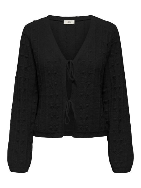 JDY SIGRID LIFE L/S TIE CARDIGAN KNT, STRIKKEJAKKE, Black/Svart