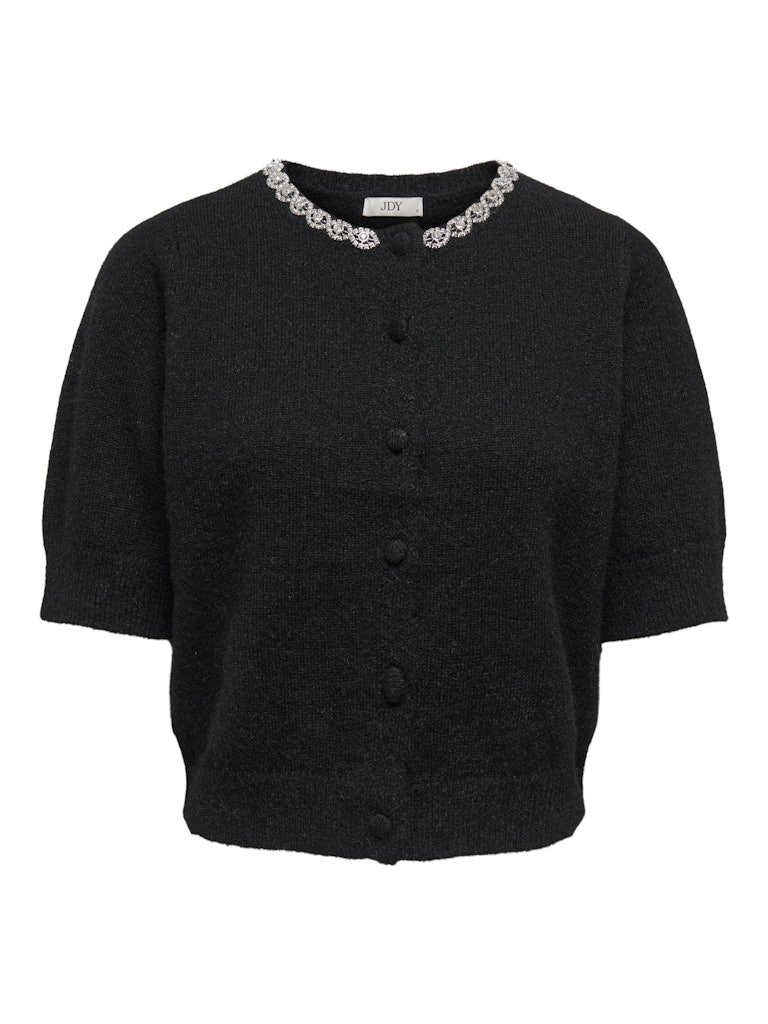 JDY ALVA LIFE 2/4 EMBEL CARDIGAN KNT NOOS, Black SILVER EMBELLISHMENT, Svart Med Strass - Bilde 2