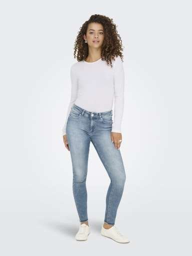 JDY MILA L/S O-NECK TOP JRS NOOS- Viskosetrøye, White - Bilde 4