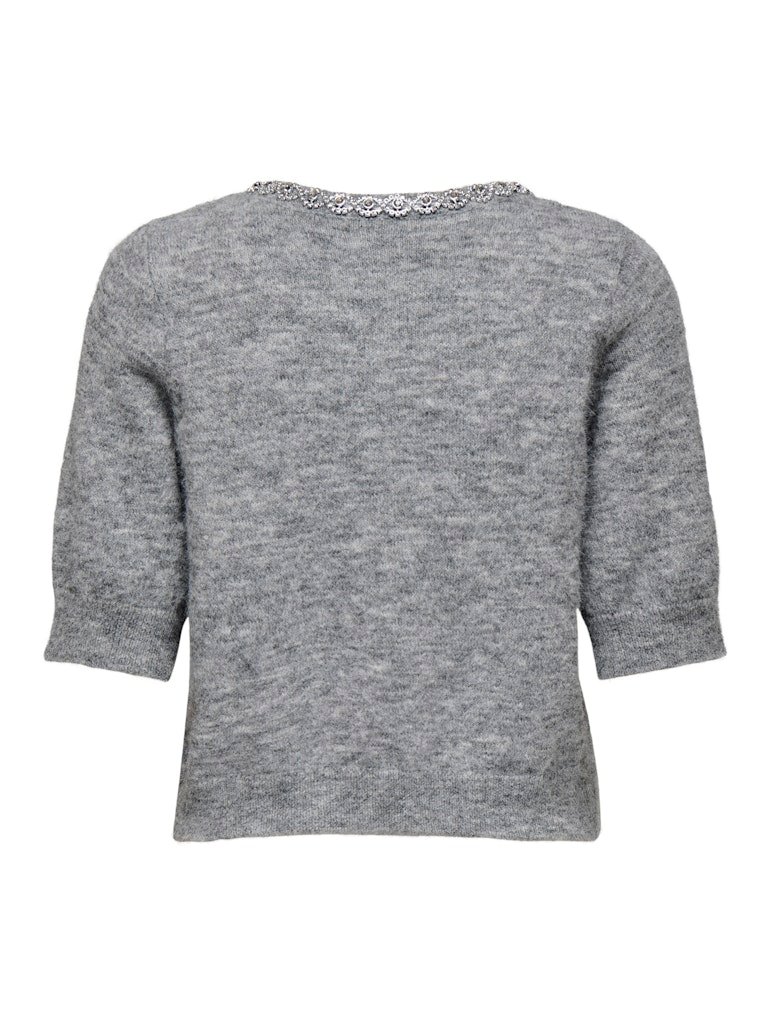 JDY ALVA LIFE 2/4 EMBEL CARDIGAN KNT NOOS, Medium Grey Melange SILVER EMBELLISHMENT - Bilde 7