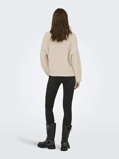 JDY SIGRID LIFE L/S VN SLIT PULLOVER KNT- Strikket Genser, Cement - Bilde 4