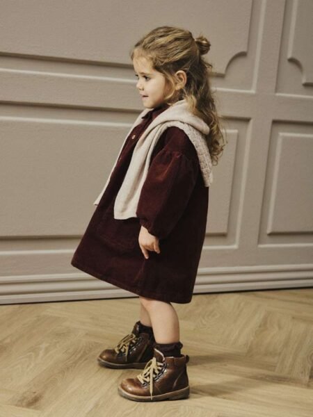 LIL ATELIER OBERT LOOSE LS CORD DRESS - Kjole I Cordfløyel, Hot Chocolate
