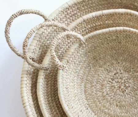 Håndlaget  Stråfat/ Kurv/ Veggdekorasjon, Medium d 55 x h 8 cm