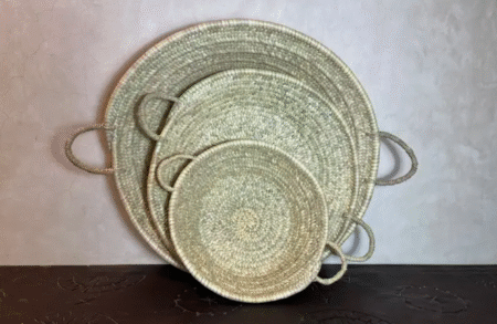 Håndlaget  Stråfat/ Kurv / Veggdekorasjon Large d 65 x h 16 cm