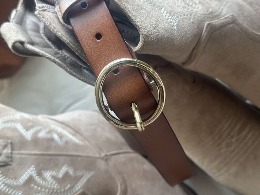 Rosenvinge Skinnbelte Med Gullspenne, Cognac 106cm - Bilde 2