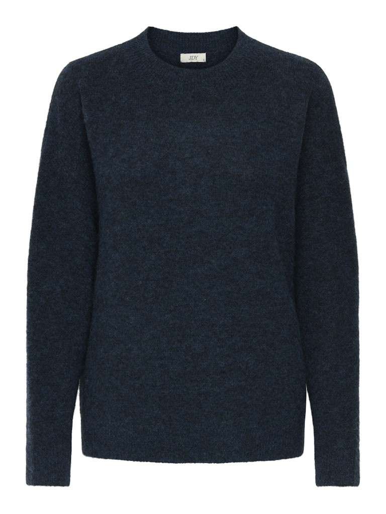 JDY LUNA L/S O-NECK PULLOVER KNT,Strikkegenser,Ullgenser, Navy Blazer MELANGE