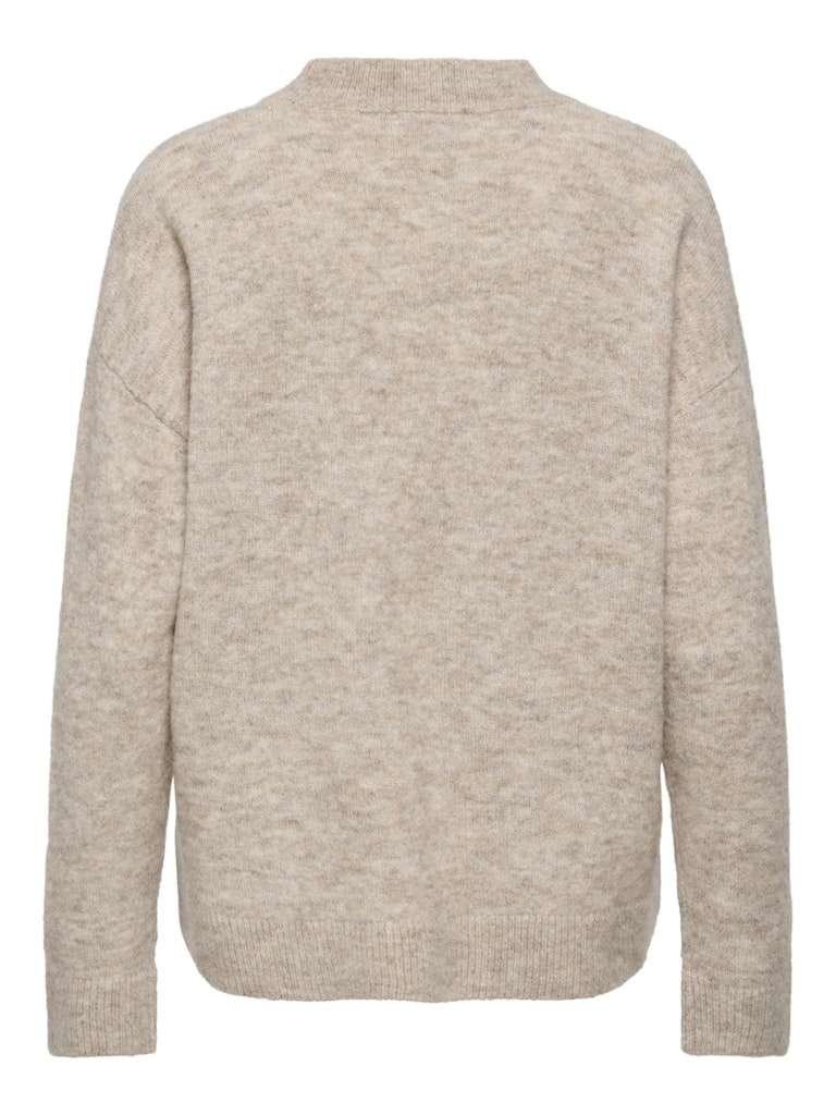 JDY LUNA L/S O-NECK PULLOVER KNT,Strikkegenser,Ullgenser, Beige MELANGE - Bilde 2
