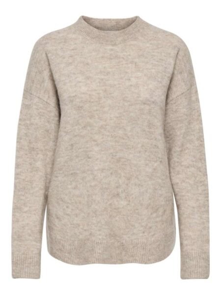 JDY LUNA L/S O-NECK PULLOVER KNT,Strikkegenser,Ullgenser,  Beige MELANGE