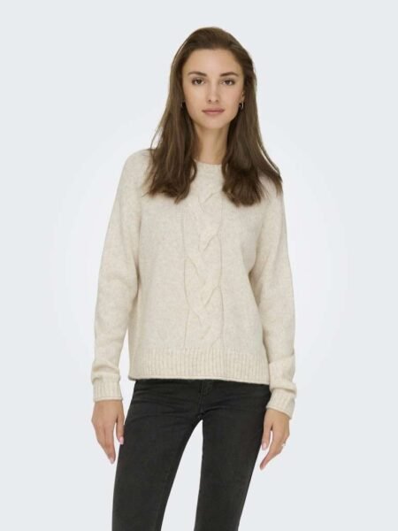 JDY SUSANNA L/S O-NECK RAGLAN PULL KNT,Strikkegenser, Whitecap Gray MELANGE