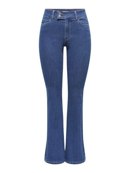 JDY KAREN MIDWAIST FLARED JEANS DNM, BUKSE, Medium Blue Denim