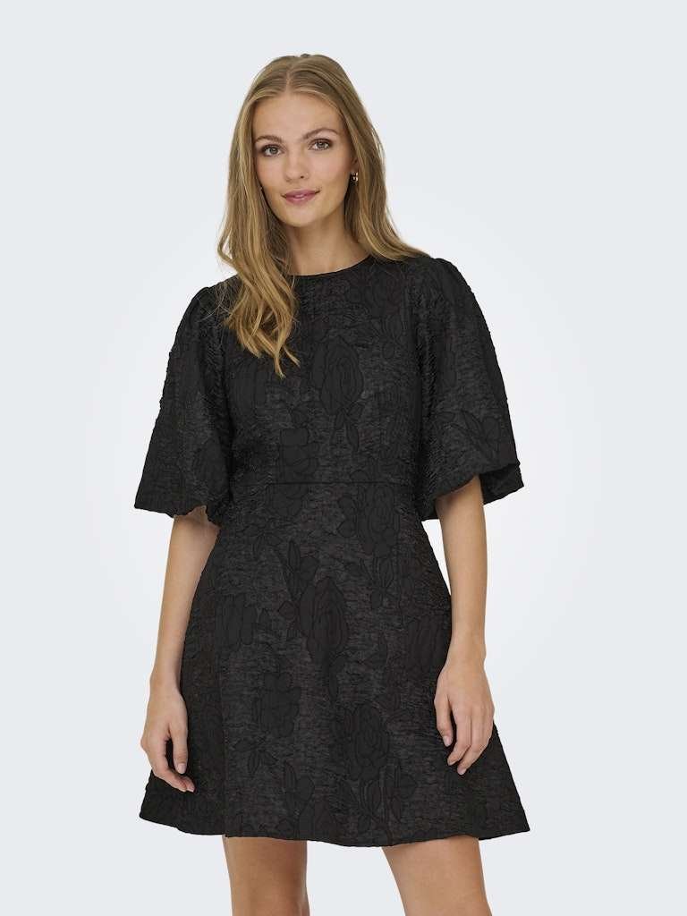 JDY DORA S/S BOW DRESS WVN- Kjole, Black/ Sort - Bilde 2