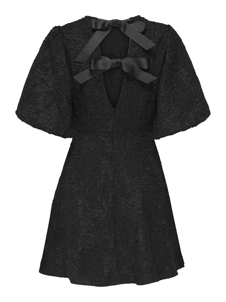 JDY DORA S/S BOW DRESS WVN- Kjole, Black/ Sort - Bilde 4