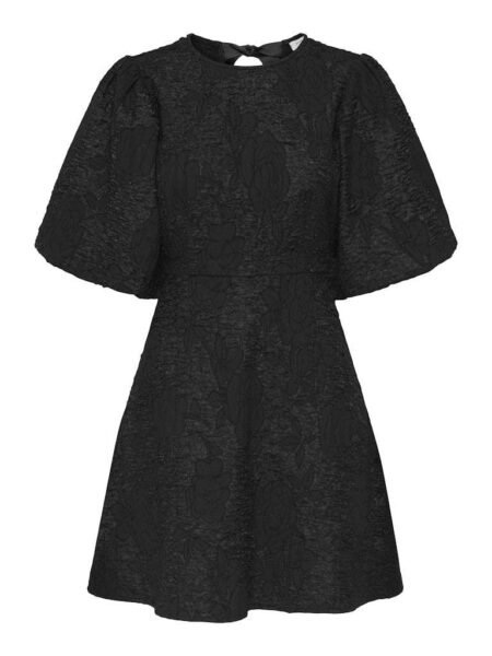 JDY DORA S/S BOW DRESS WVN- Kjole, Black/ Sort