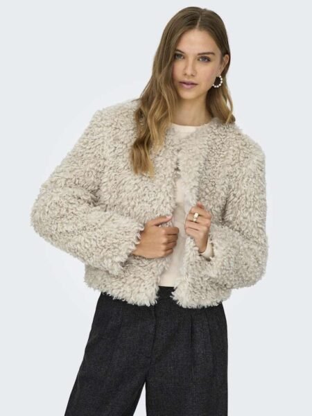 JDY NEO FAUX FUR JACKET OTW SIE, JAKKE I FUSKEPELS, Tofu
