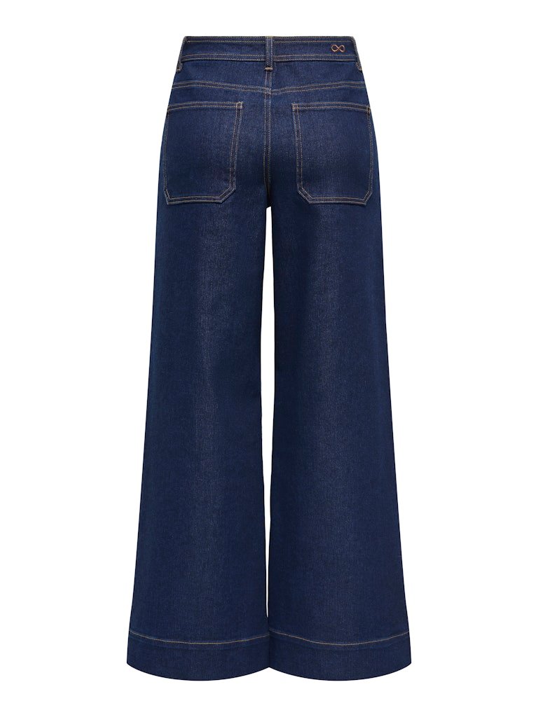 JDY VANNII HIGHWAIST WIDE DNM JEANS, BUKSE, Dark Blue Denim - Bilde 3