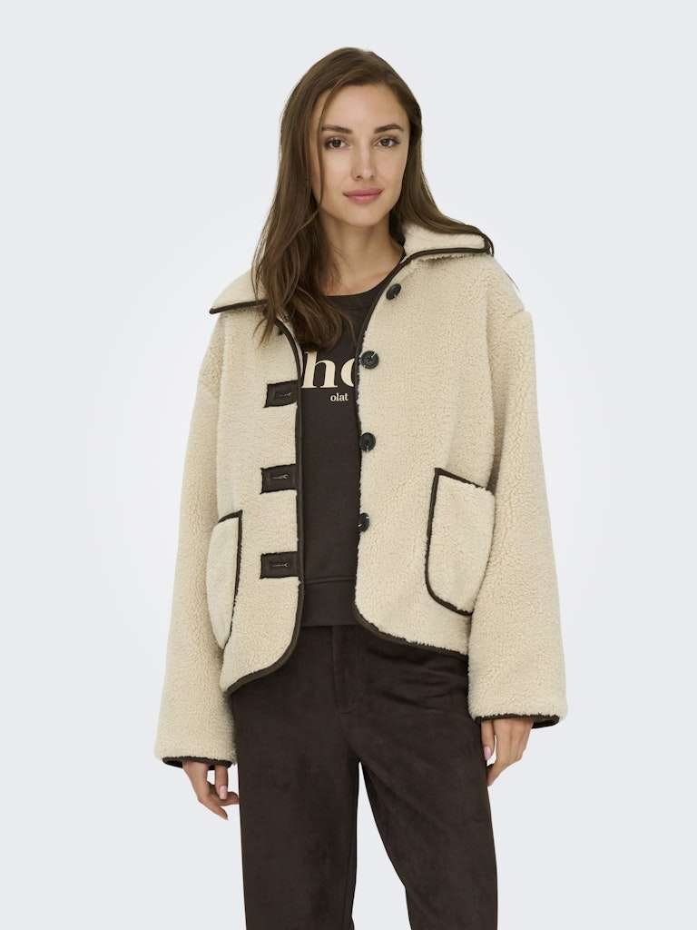 JDY NOELLA LIFE TEDDY JACKET OTW NOOS- Teddy Jakke, Cement - Bilde 2