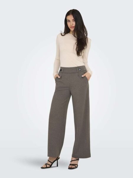 JDY  GEGGO LIFE NEW LONG PANT JRS NOOS- Bukse, Chocolate Brown Melange
