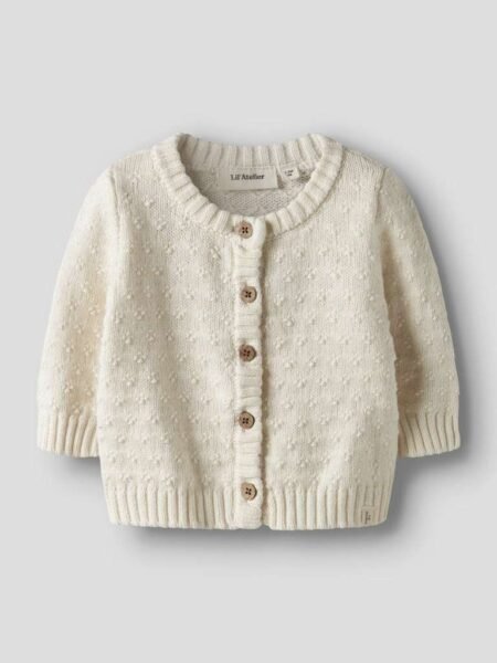 LIL ATELIER, ROSANNE LS KNIT CARD LIL, CARDIGAN BABY, Turtledove
