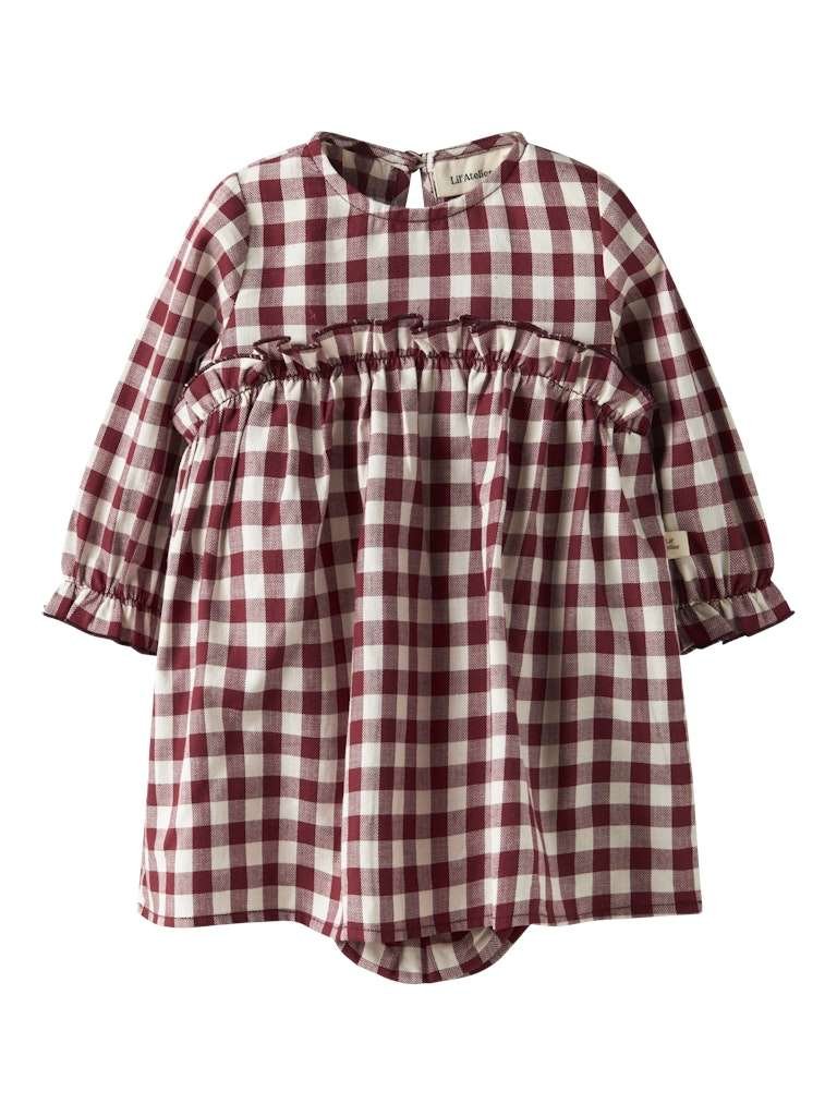 LIL ATELIER, RIO LS LOOSE BODY DRESS, Kjole, Julekjole, Red Dahlia, Rød - Bilde 3