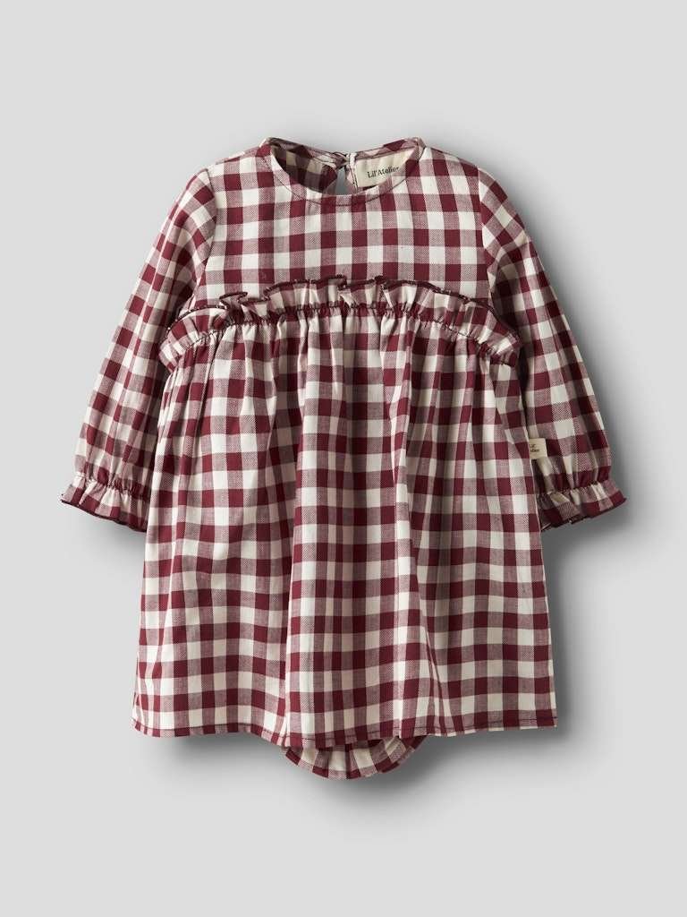 LIL ATELIER, RIO LS LOOSE BODY DRESS, Kjole, Julekjole, Red Dahlia, Rød - Bilde 4