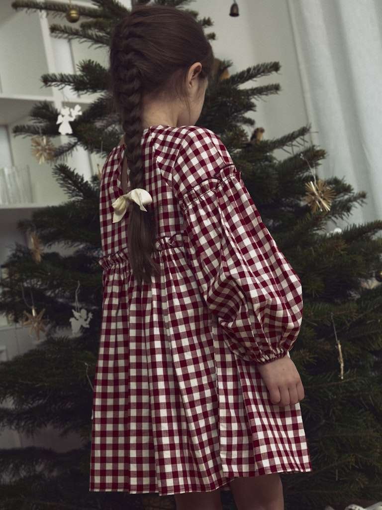 LIL ATELIER, RIO LS LOOSE DRESS, Julekjole, Red Dahlia, Rød - Bilde 3