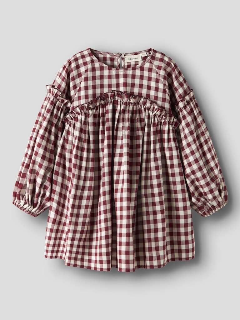 LIL ATELIER, RIO LS LOOSE DRESS, Julekjole, Red Dahlia, Rød - Bilde 5