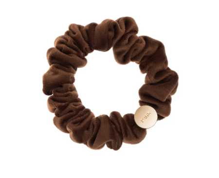 Dark Department VELVET MINI SCRUNCHIE ,COGNAC