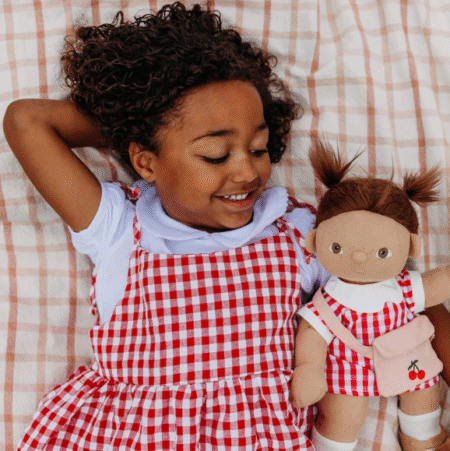 OLLI ELLA, Dukkeklær, Dinkum Dolls, Cherry Gingham Outfit Set